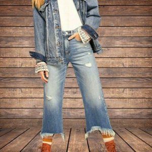 Free People for Lee High Rise Wide Leg Raw Hem Crops